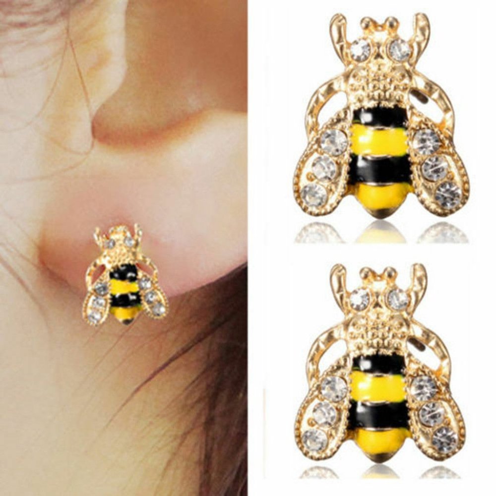 Black & Yellow Bee Post Earrings NWT